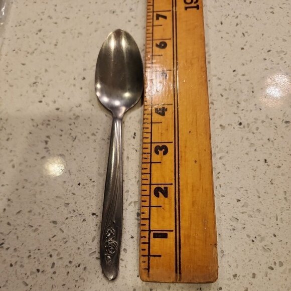 6 Oneida Custom Stainless Iced Tea Spoons Flatware Dessert Roseanne Rose 1991 - Picture 8 of 8